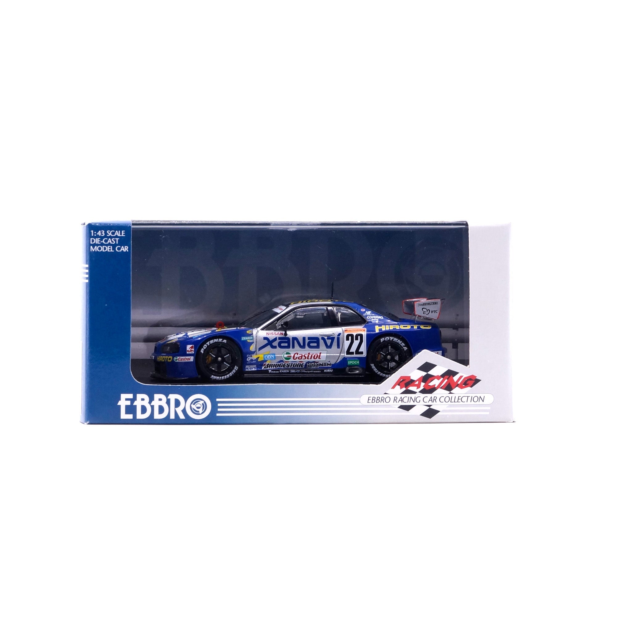 1/43 JGTC 2001 XANAVI HIROTO GT-R HIGH DOWN FORCE (SILVER) – EBBRO