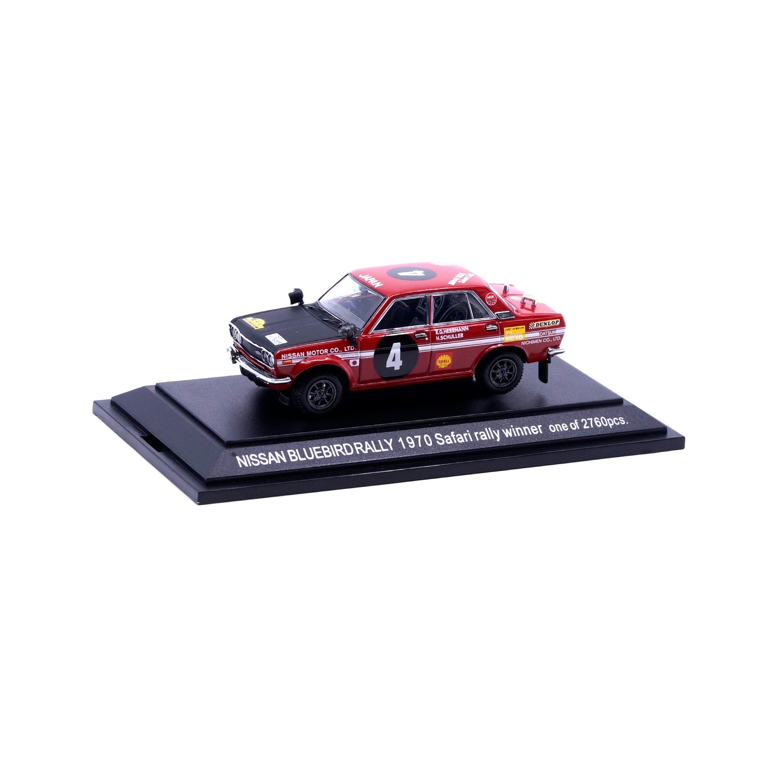 1/43 NISSAN BLUEBIRD 1970 SAFARI RALLY WINNER (RED)