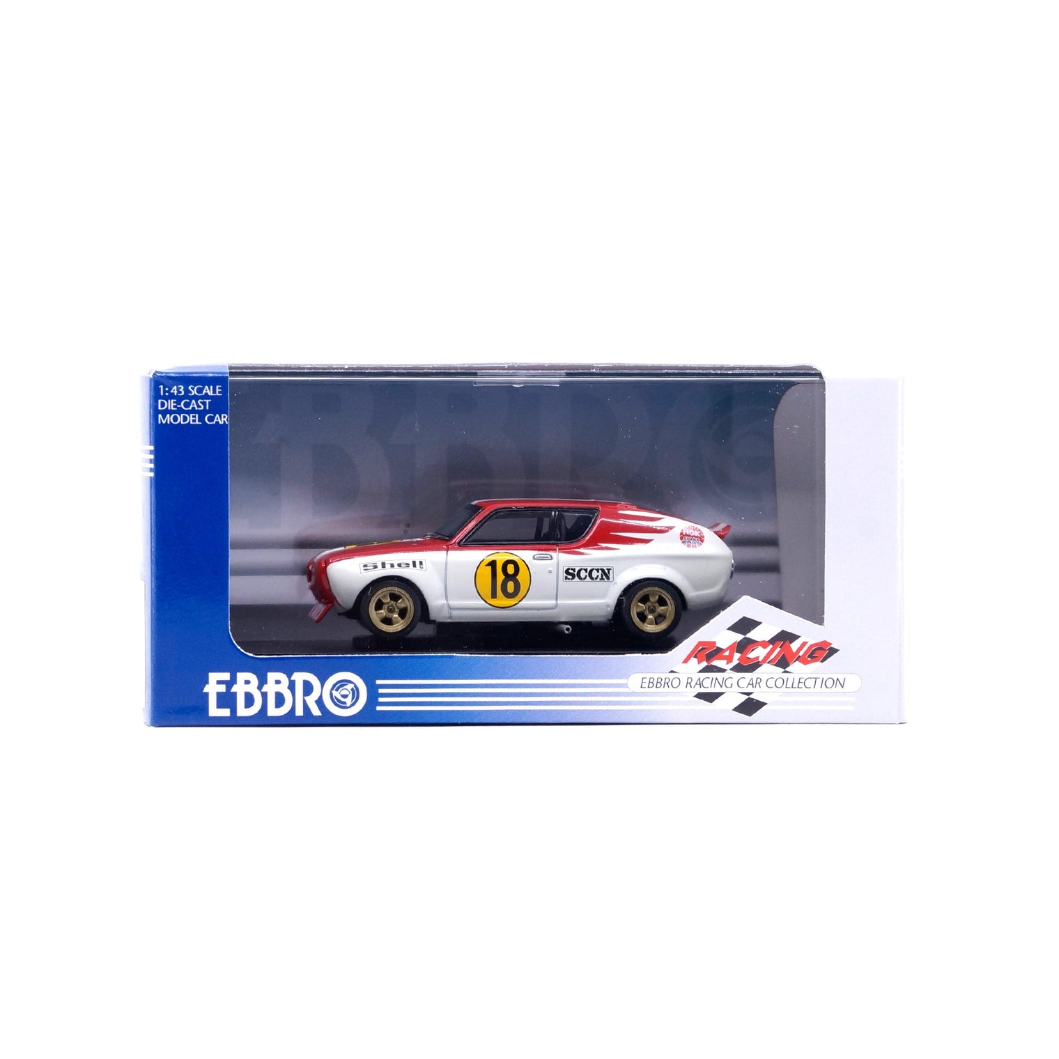 1/43 NISSAN CHERRY COUPE TS RACING 1973 (WHITE/RED)